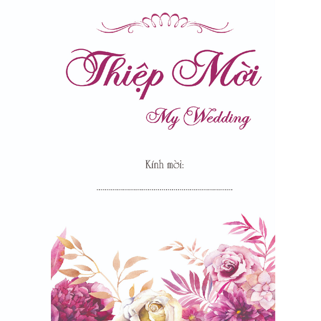 Thiệp cưới cổ điển gấp ba - Mẫu 2